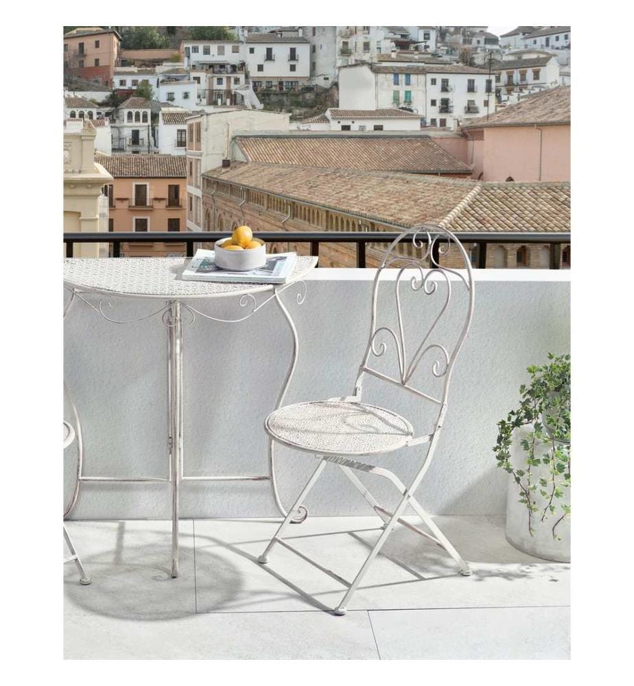 Lot de 2 chaises de jardin FOLELLI Pliant Métal Beige clair