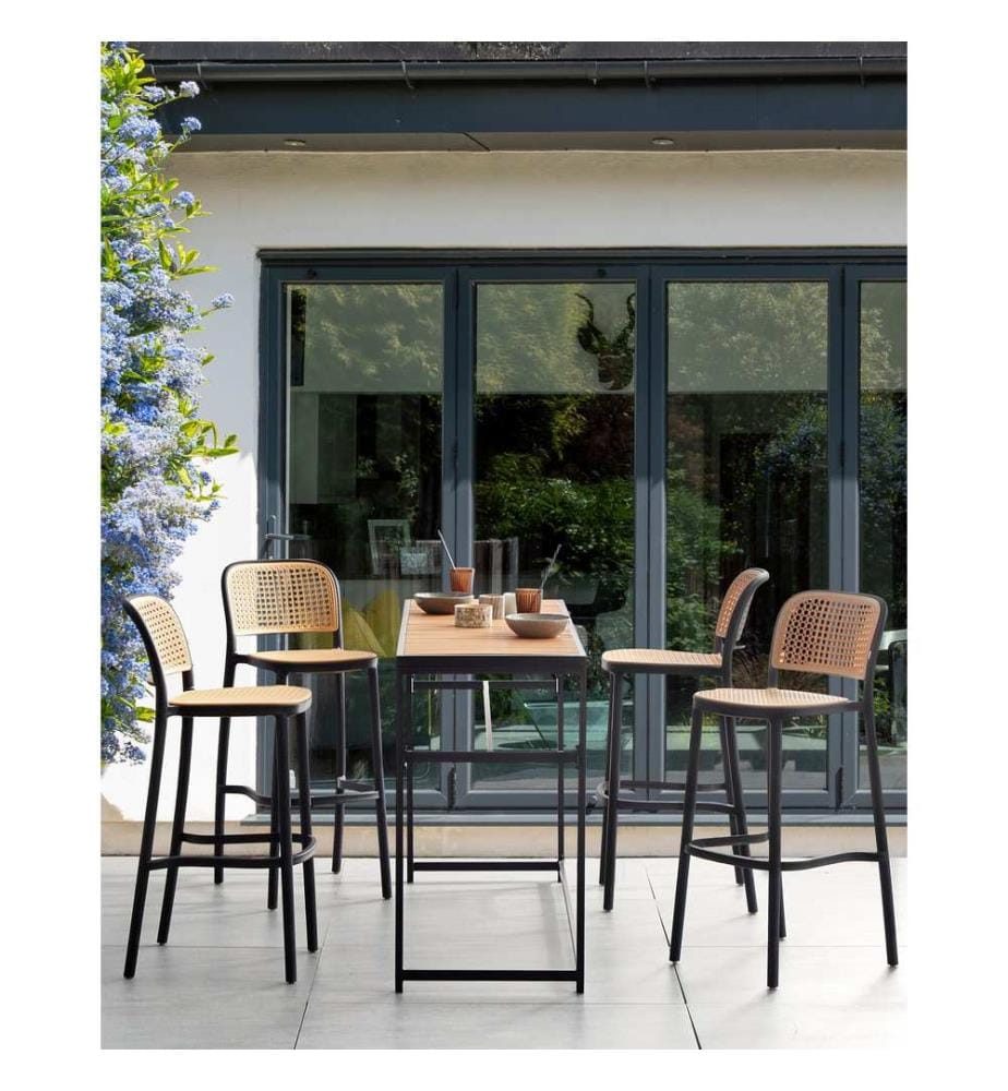 Lot de 4 chaises de bar PLOSE Matière synthétique Beige