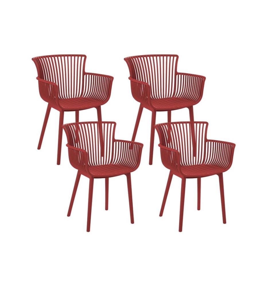 Lot de 4 chaises de jardin PESARO Rouge