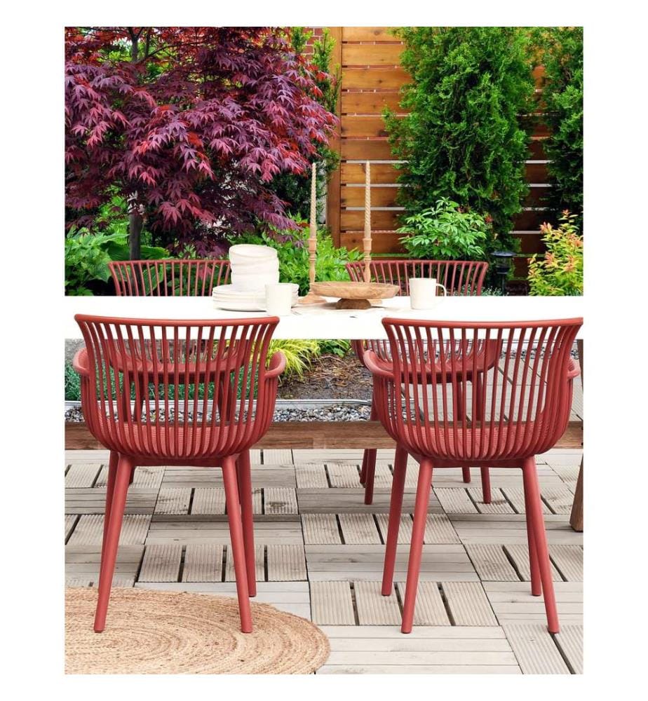 Lot de 4 chaises de jardin PESARO Rouge
