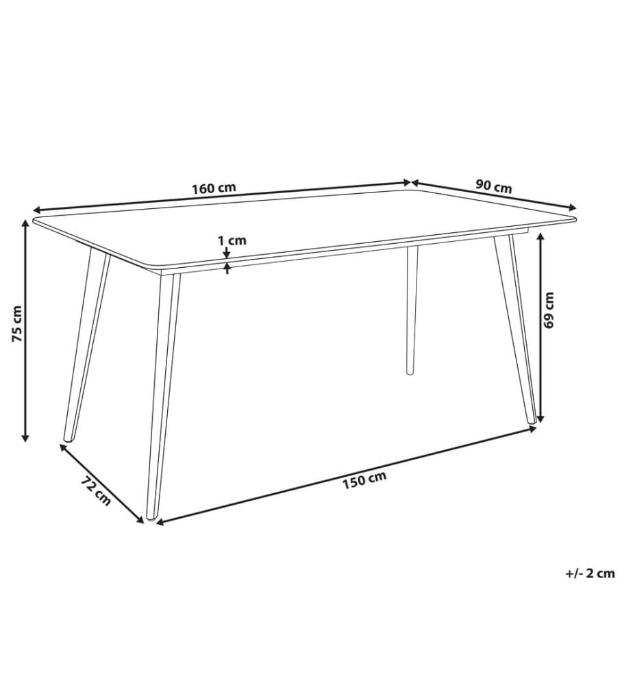 Table de salle à manger de jardin RODALLO 160 cm 90 cm Pierre Marbre blanc