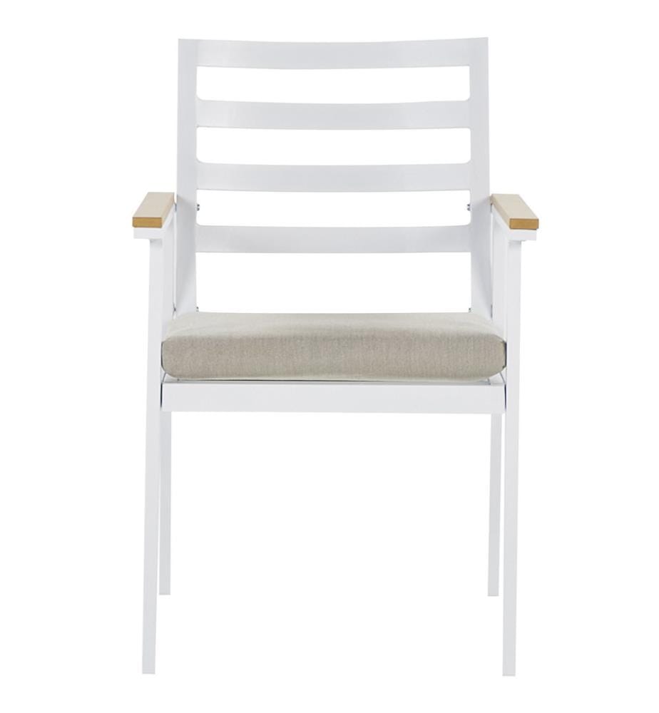 Lot de 4 chaises de jardin avec coussins CAVOLI Métal Beige