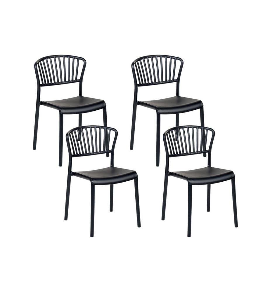 Lot de 4 chaises de jardin GELA Noir