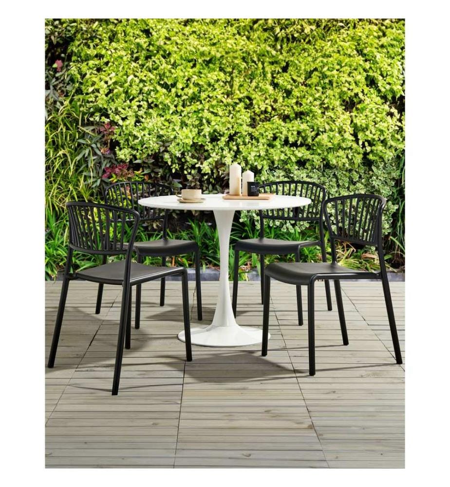 Lot de 4 chaises de jardin GELA Noir