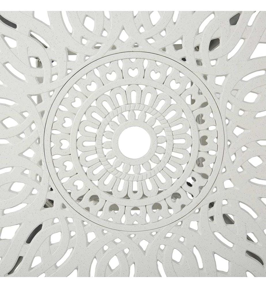 Table bistrot ANCONA 90 cm 90 cm Métal Blanc cassé