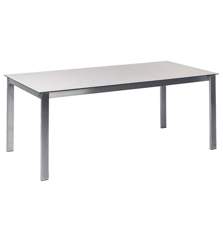 Table de salle à manger de jardin COSOLETO 180 cm 90 cm Verre Blanc