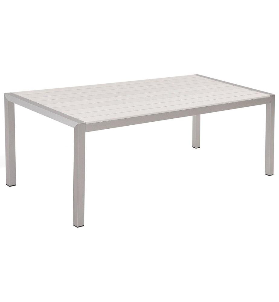 Table de salle à manger de jardin VERNIO 180 cm 90 cm Métal Blanc