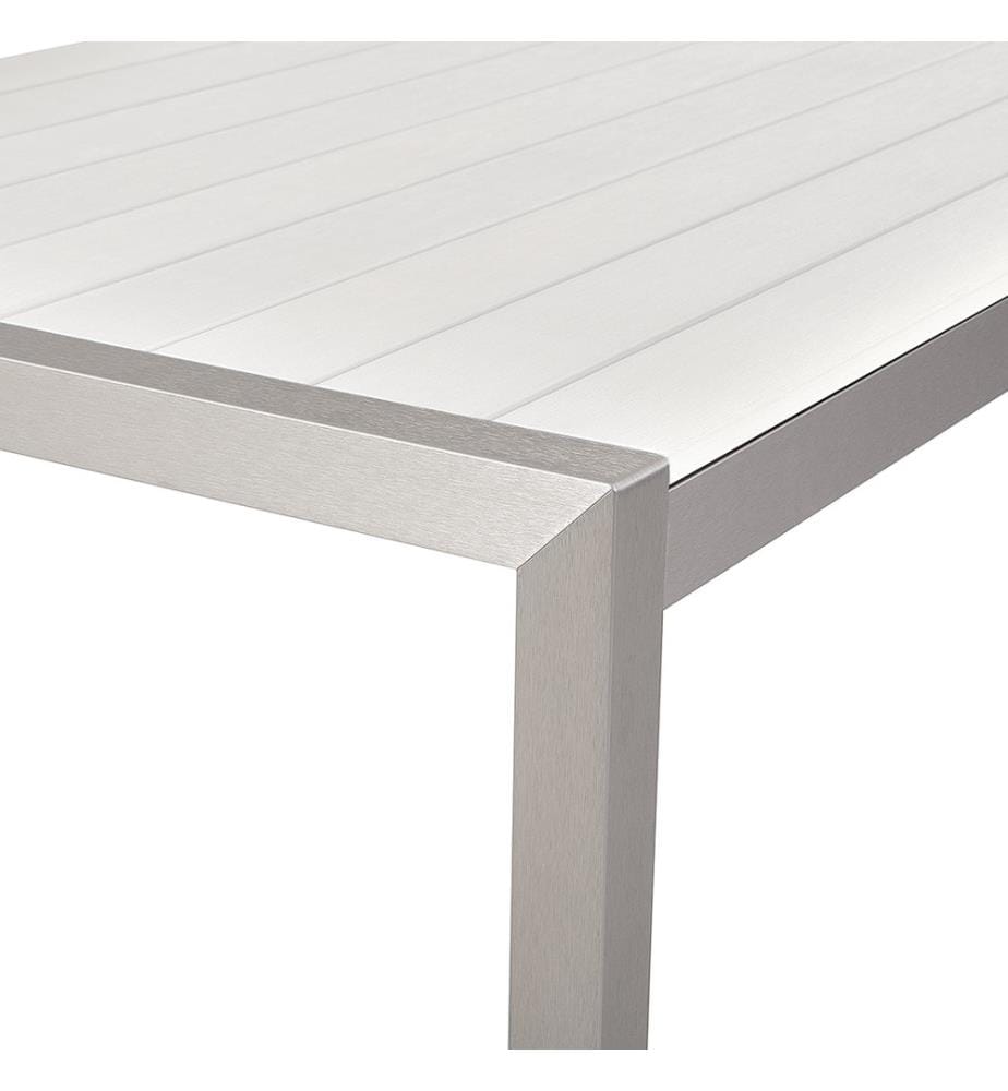 Table de salle à manger de jardin VERNIO 180 cm 90 cm Métal Blanc