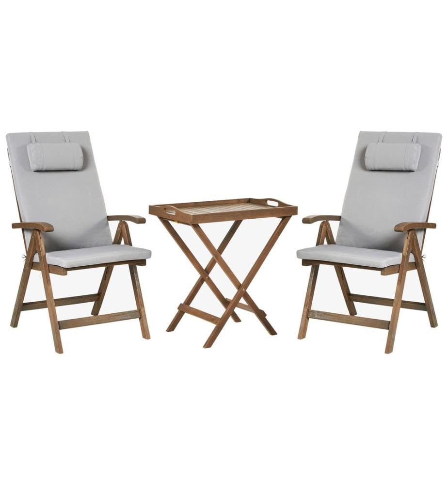 Ensemble bistrot AMANTEA PREMIUM Acacia Gris clair
