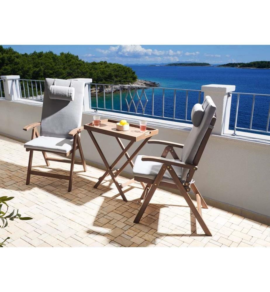 Ensemble bistrot AMANTEA PREMIUM Acacia Gris clair