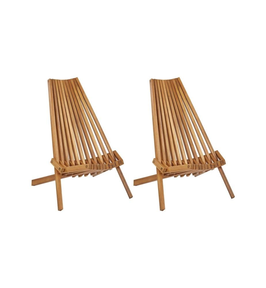 Lot de 2 chaises de jardin BELLANO Acacia Marron