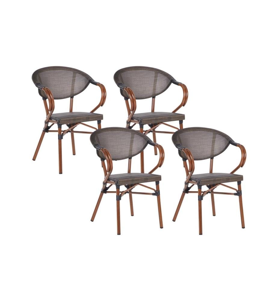 Lot de 4 chaises de jardin CASPRI II Métal Gris
