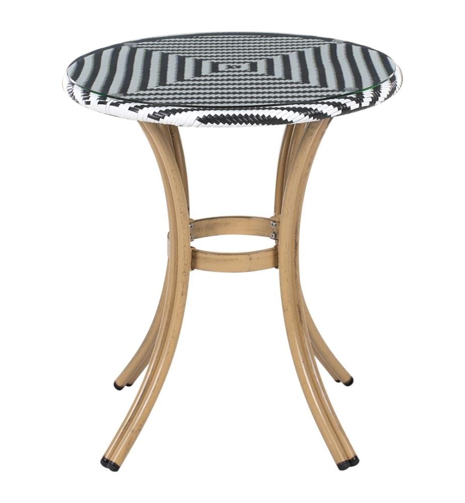 Table bistrot RIFREDDO 70 cm 70 cm Verre Noir
