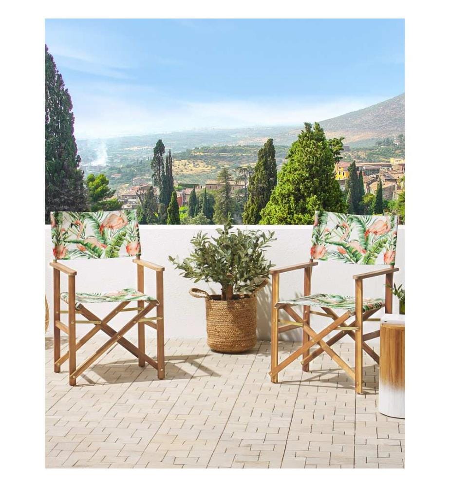 Lot de 2 chaises de jardin CINE Acacia Rose