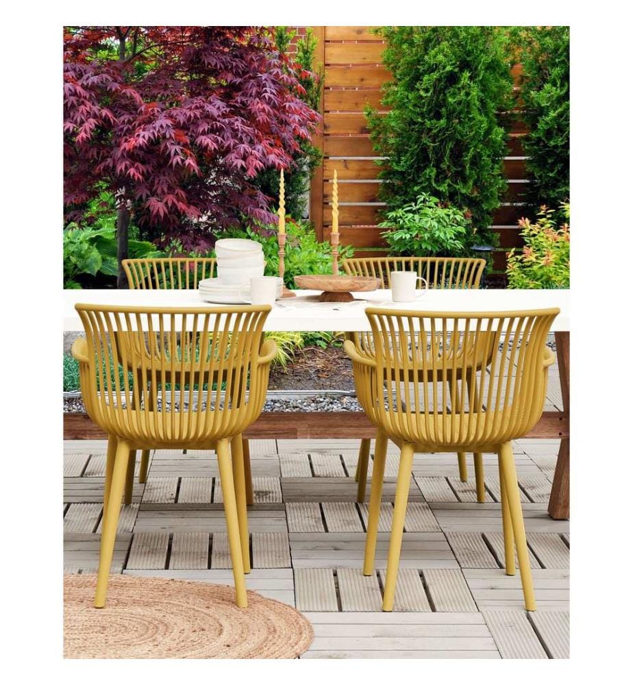 Lot de 4 chaises de jardin PESARO Jaune