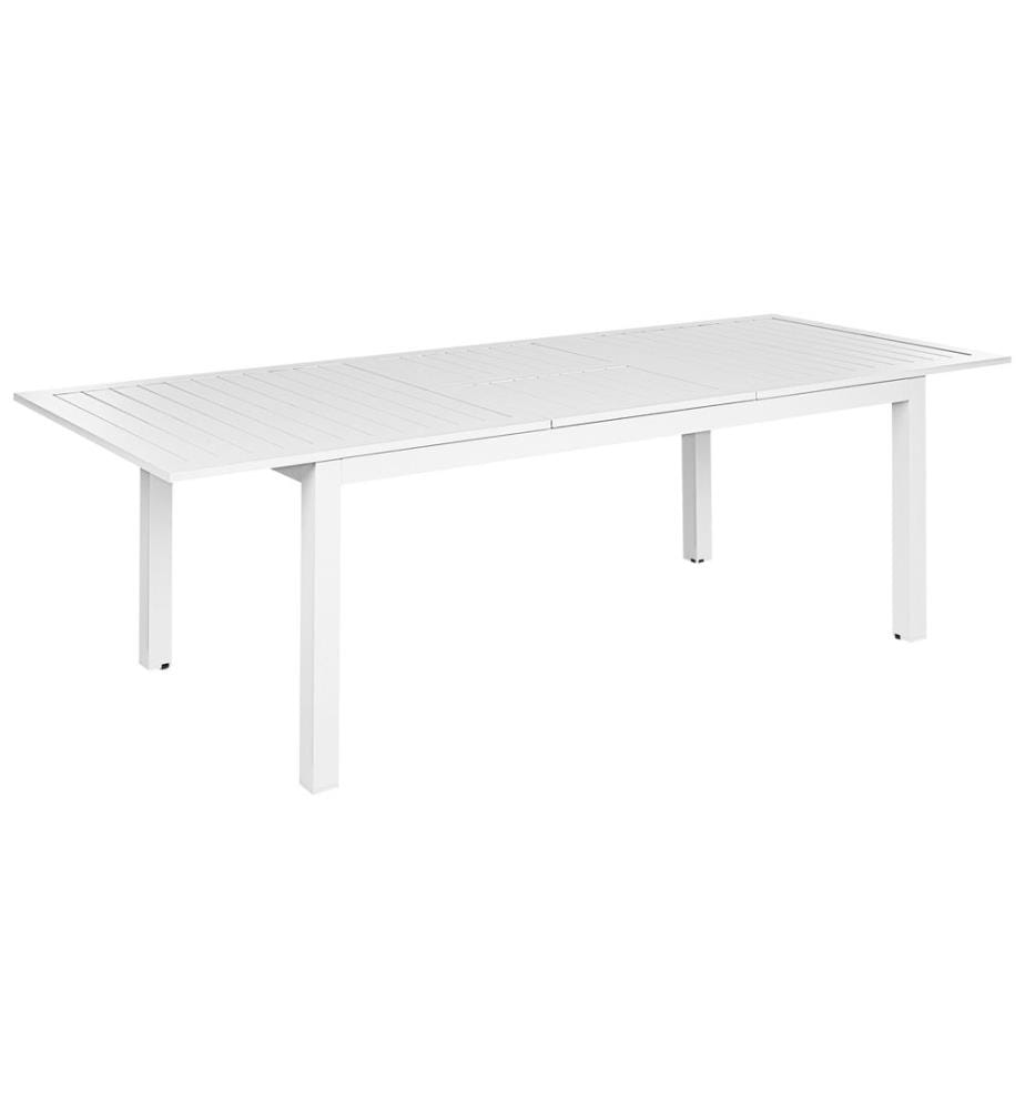 Table de salle à manger de jardin extensible SKALOMA 180/240 cm 90 cm Métal Blanc