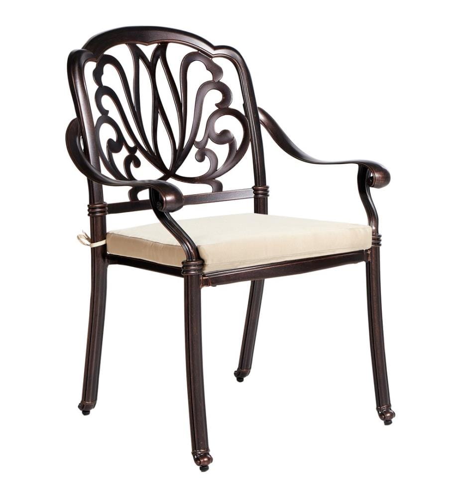 Lot de 4 chaises de jardin avec coussins ANCONA Métal Marron foncé