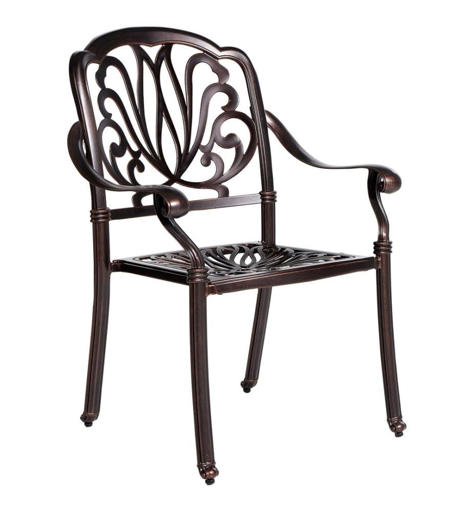 Lot de 4 chaises de jardin avec coussins ANCONA Métal Marron foncé