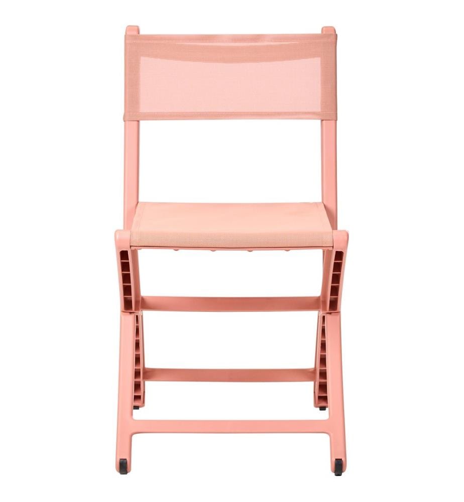 Lot de 4 chaises de jardin TALCA Pliant Corail