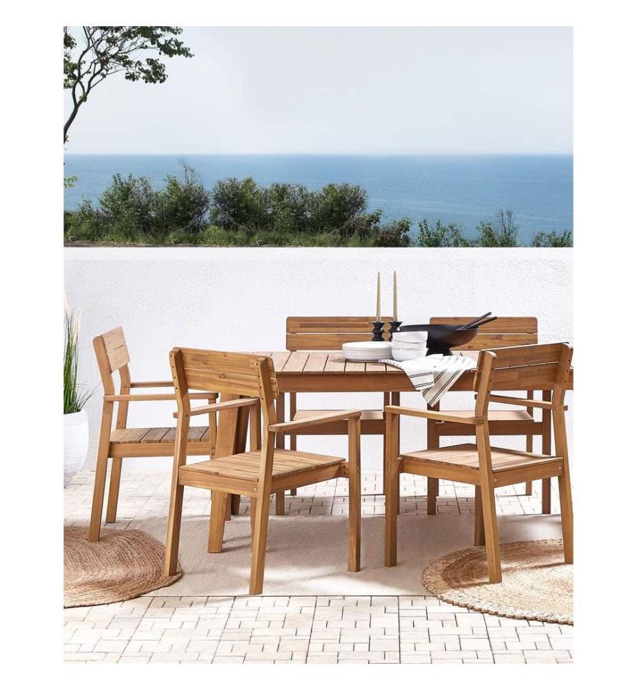 Lot de 6 chaises de jardin FORNELLI Acacia Marron