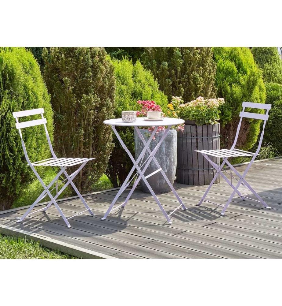 Ensemble bistrot Pliant FIORI Métal Violet