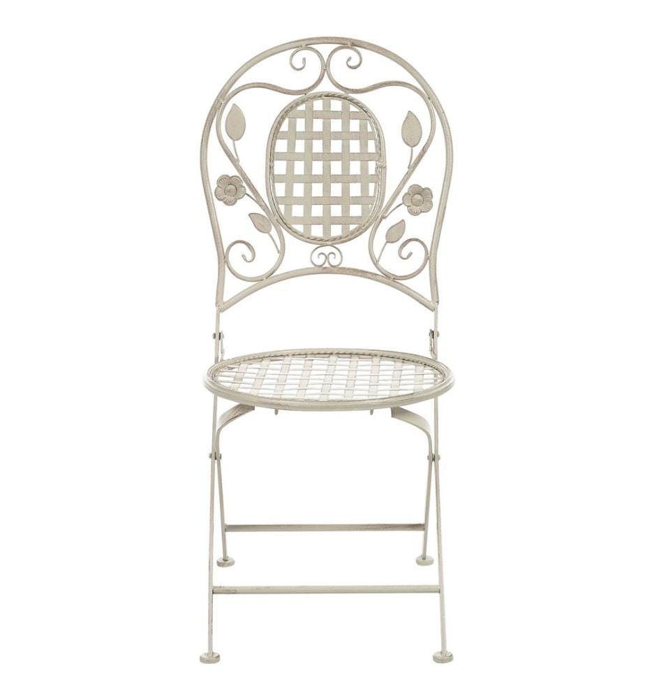 Lot de 2 chaises de jardin BIVIO Pliant Métal Blanc cassé