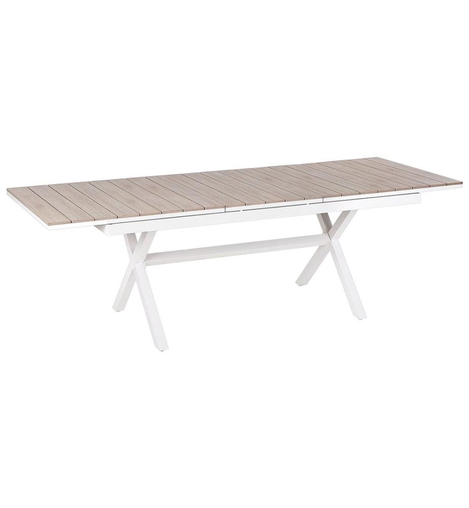 Table de salle à manger de jardin extensible FANES 184/242 cm 90 cm Métal Blanc