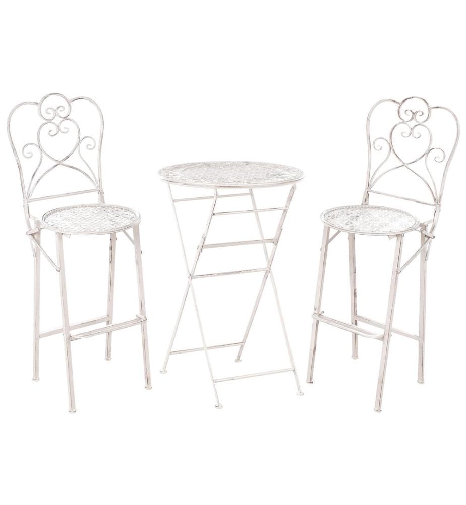 Ensemble bar de jardin Pliant TRIESTE Métal Beige clair