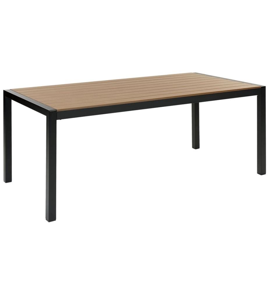 Table de salle à manger de jardin VERNIO 180 cm 90 cm Métal Marron/noir