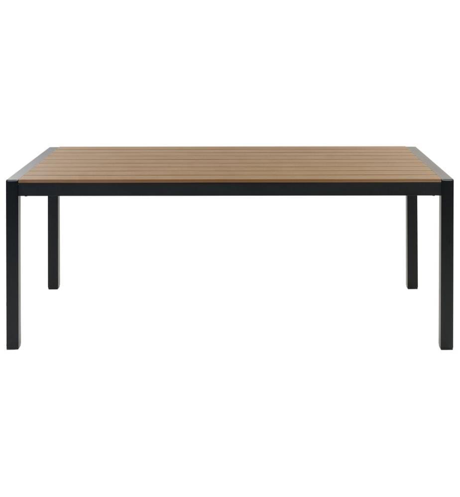 Table de salle à manger de jardin VERNIO 180 cm 90 cm Métal Marron/noir