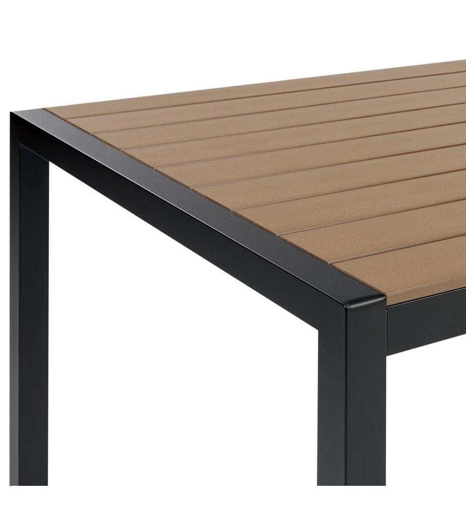 Table de salle à manger de jardin VERNIO 180 cm 90 cm Métal Marron/noir