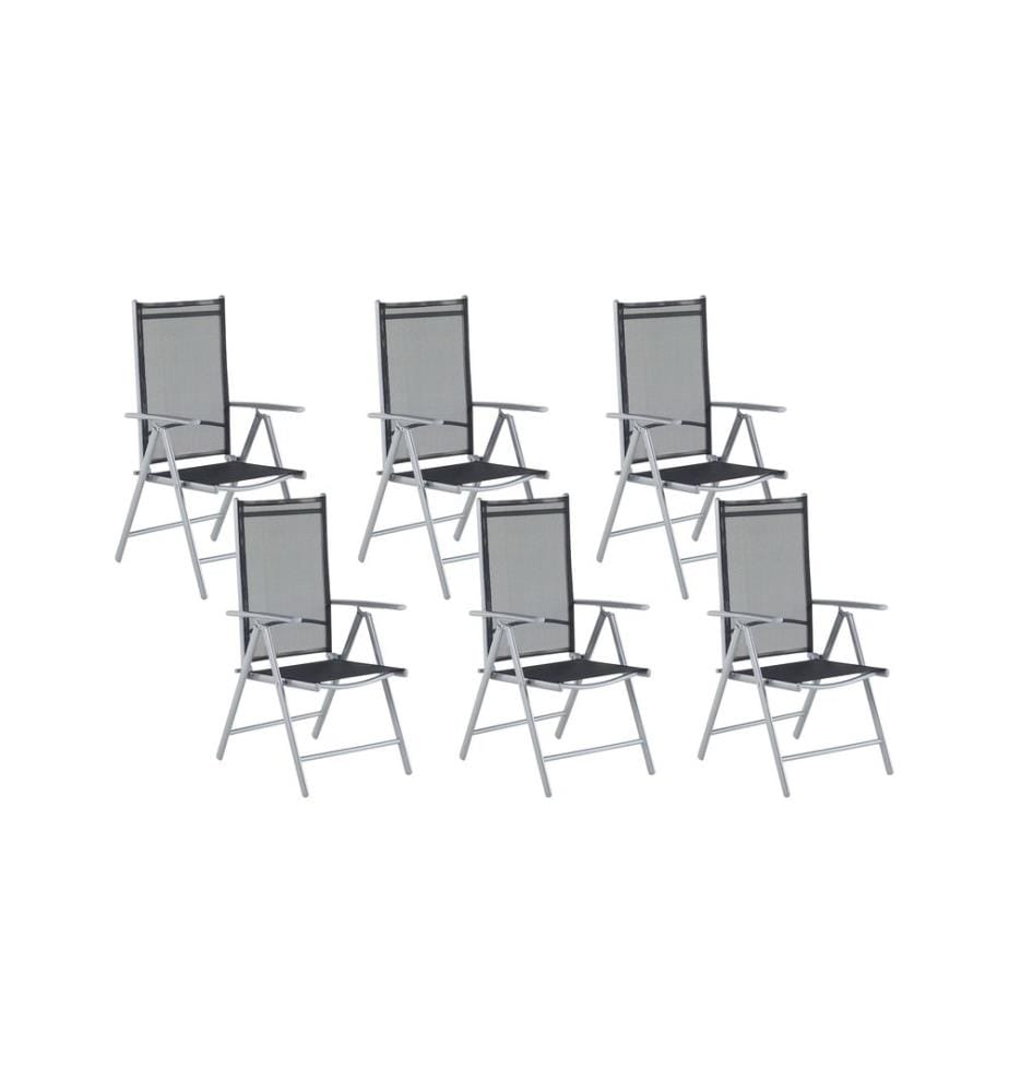 Lot de 6 chaises de jardin CATANIA Métal Noir