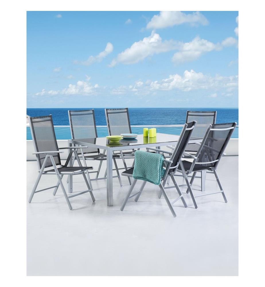 Lot de 6 chaises de jardin CATANIA Métal Noir