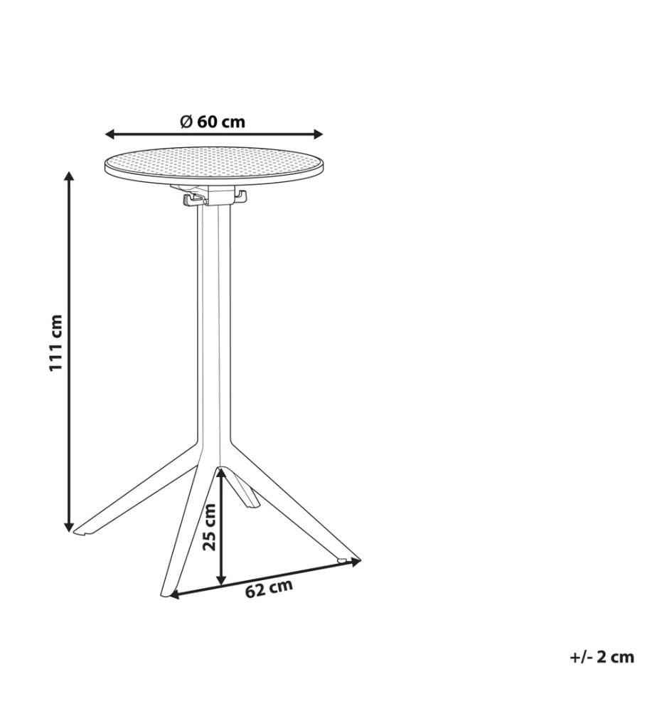 Table de bar de jardin LEGRENA 60 cm 60 cm Beige