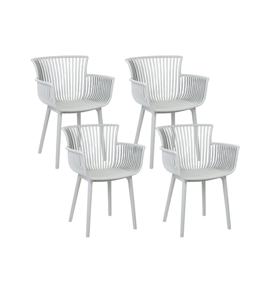 Lot de 4 chaises de jardin PESARO Gris clair