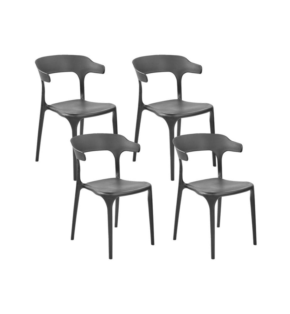 Lot de 4 chaises de jardin GUBBIO Noir