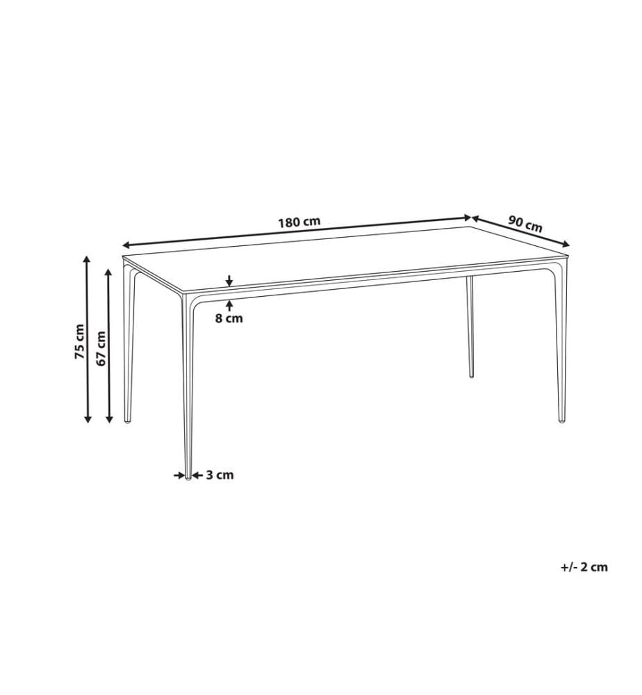 Table de salle à manger de jardin SOVARETO 180 cm 90 cm Effet pierre Gris foncé