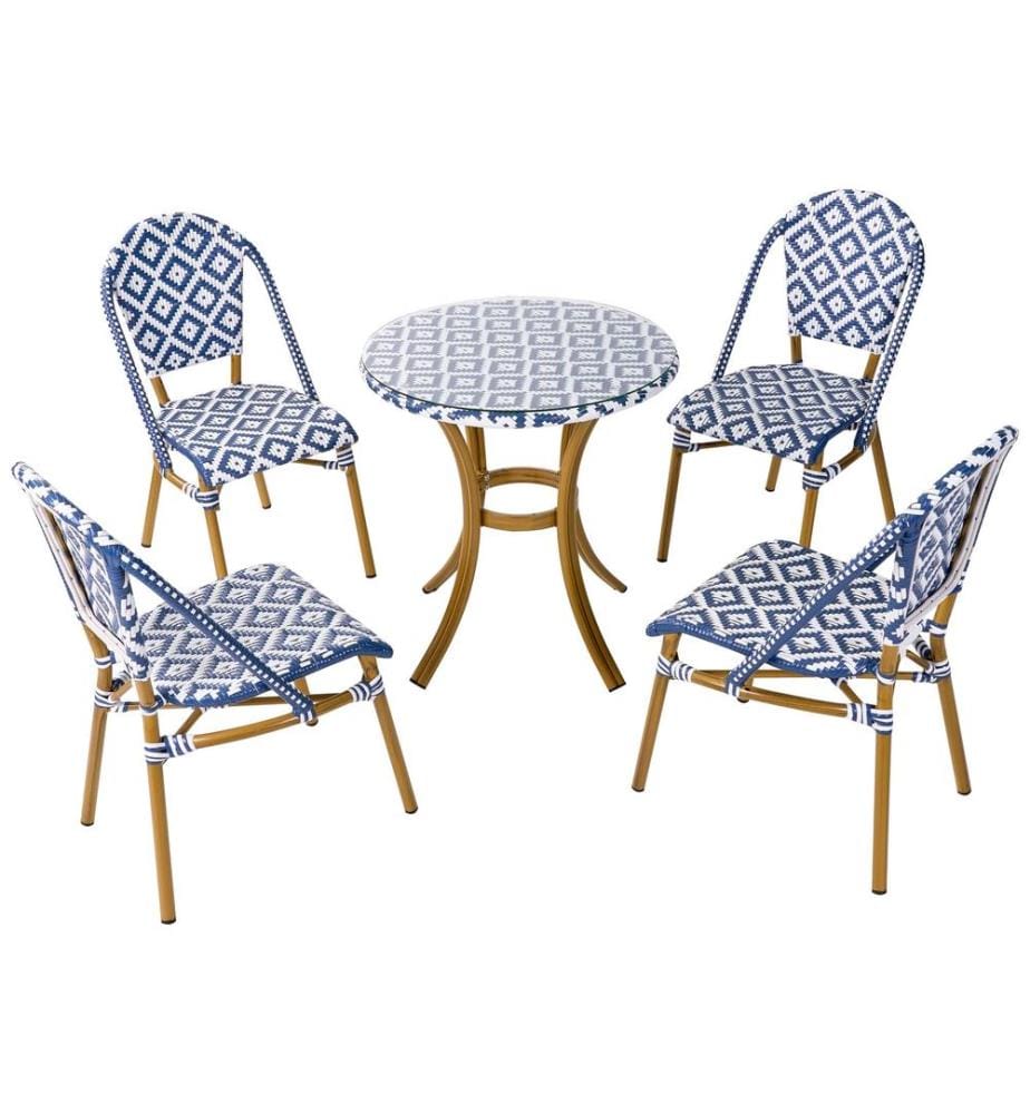 Salle à manger de jardin 4 places RIFREDDO Bleu