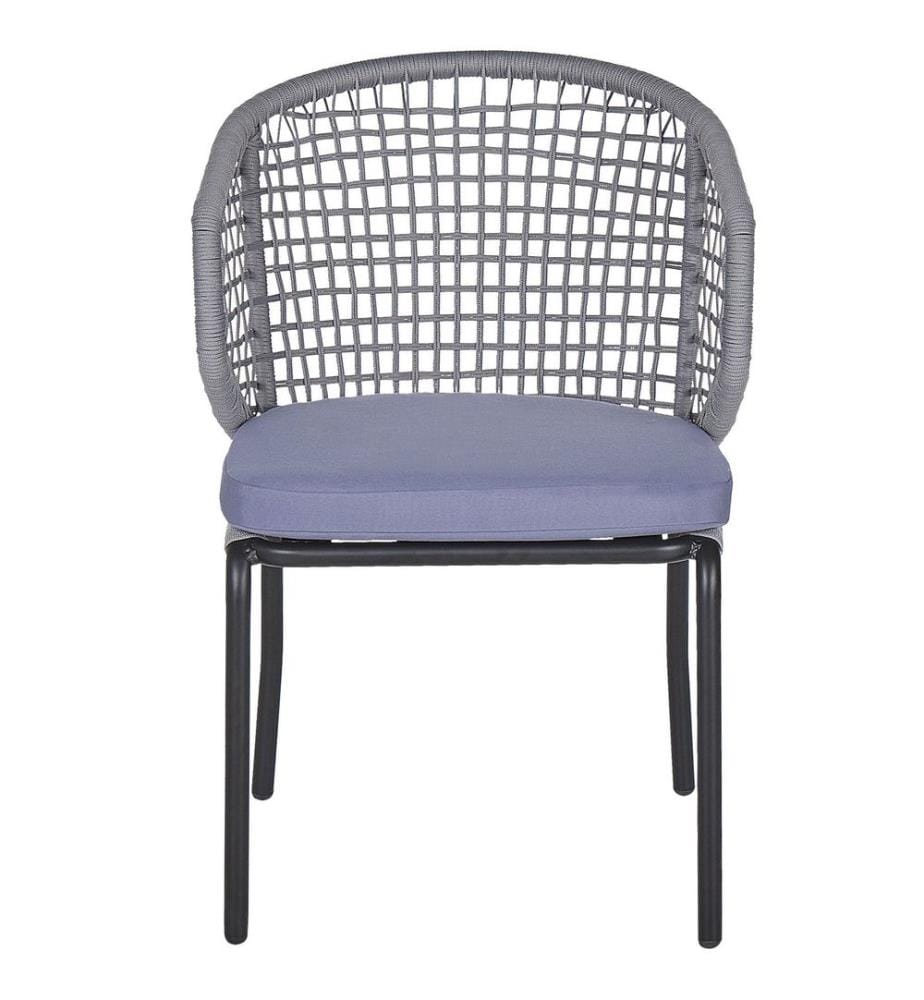 Lot de 2 chaises de jardin avec coussins PALMI Métal Gris