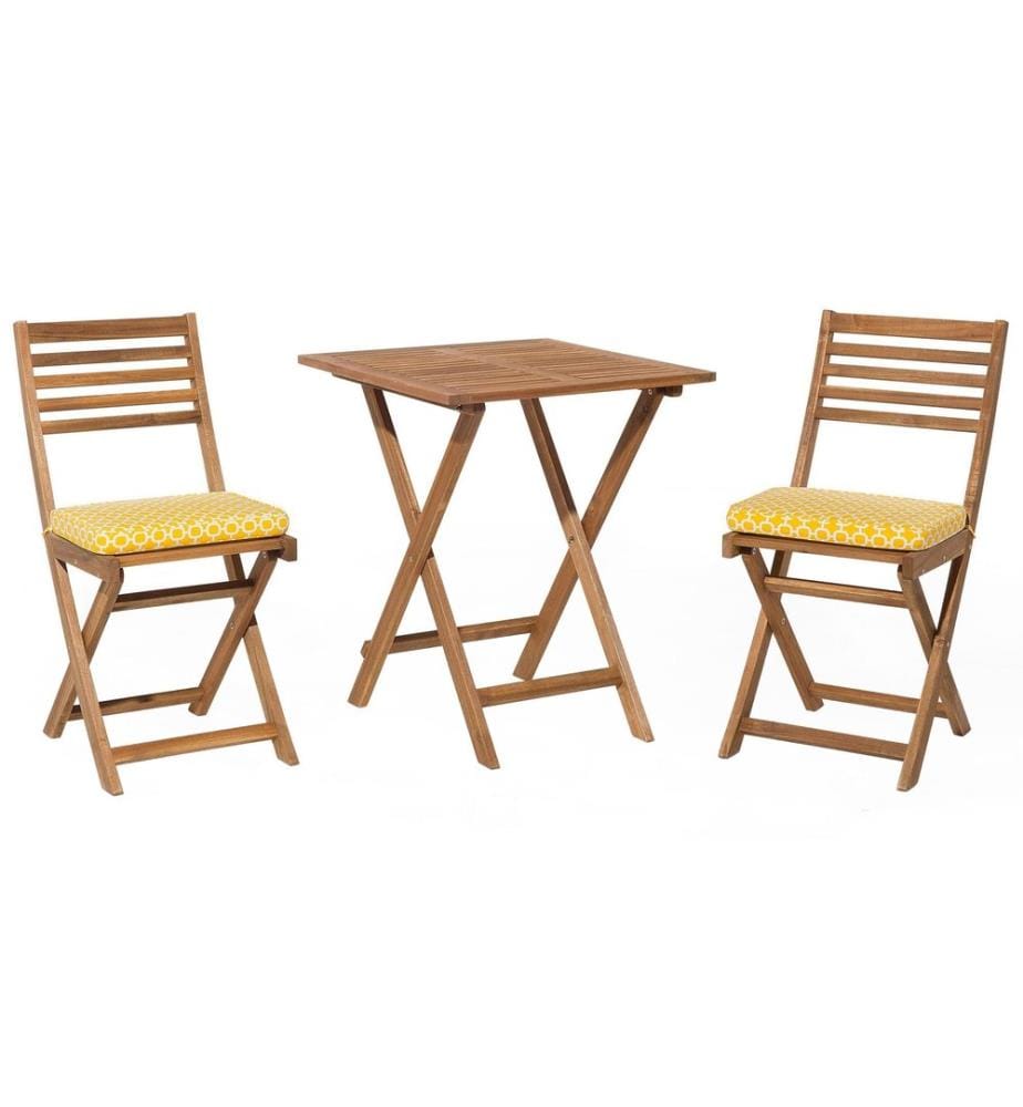 Ensemble bistrot avec coussins FIJI Acacia Jaune