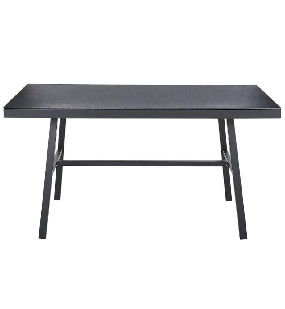 Table de salle à manger de jardin CANETTO 150 cm 90 cm Verre Noir