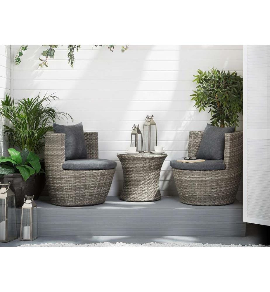 Ensemble bistrot avec coussins CAPRI Gris