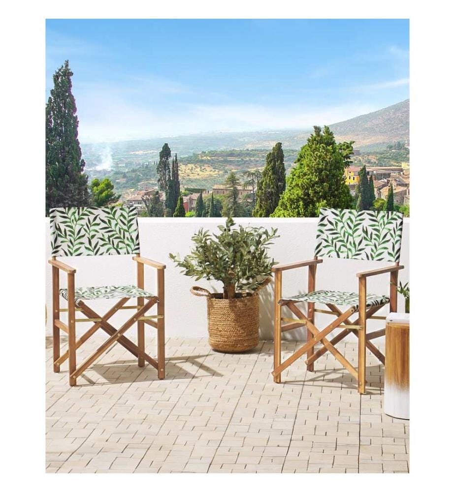 Lot de 2 chaises de jardin CINE Acacia Gris