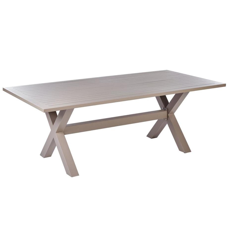 Table de salle à manger de jardin CASCAIS 200 cm 105 cm Métal Taupe