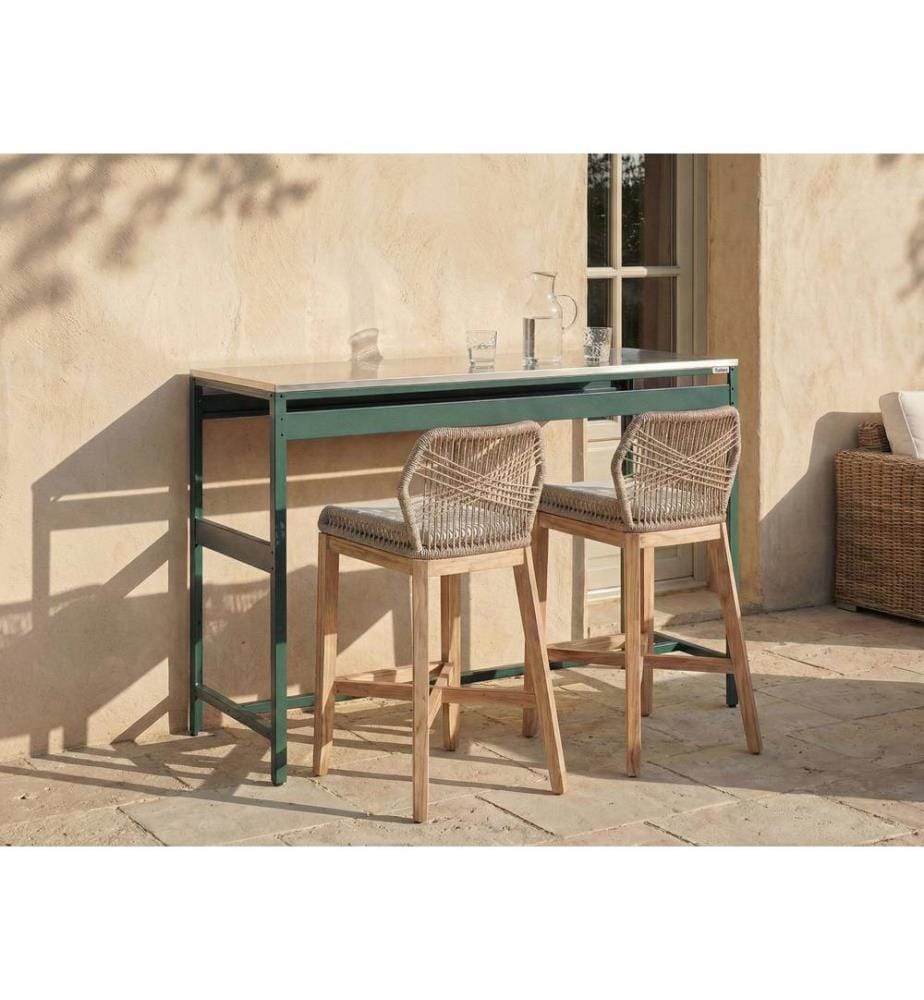 Table de bar pour l'extérieur MAENZA 120 cm 40 cm Métal Vert