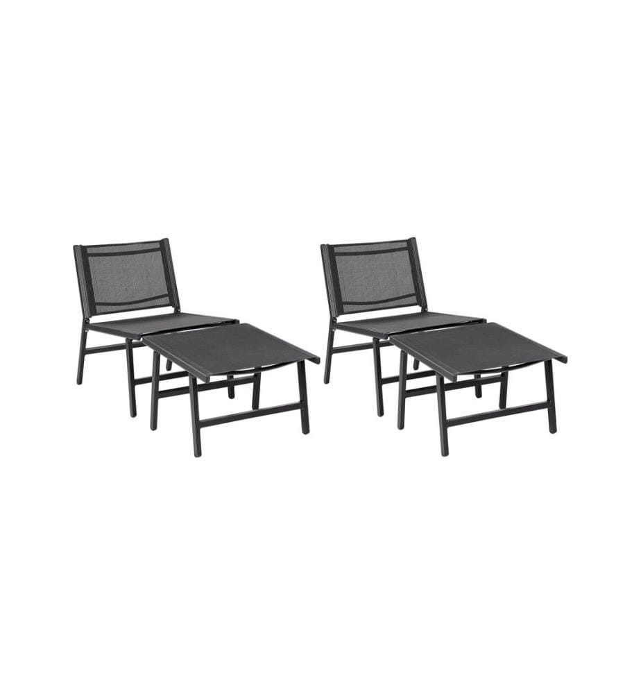 Lot de 2 chaises de jardin MARCEDDI Métal Noir
