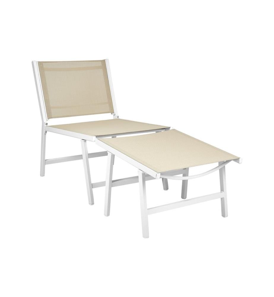 Chaise de jardin MARCEDDI Métal Blanc/beige