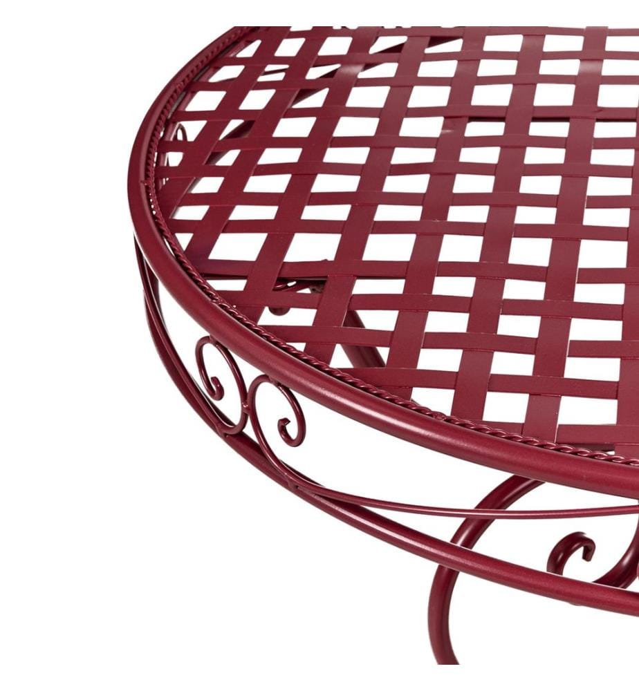 Table bistrot ALBINIA 70 cm 70 cm Métal Rouge Bordeaux
