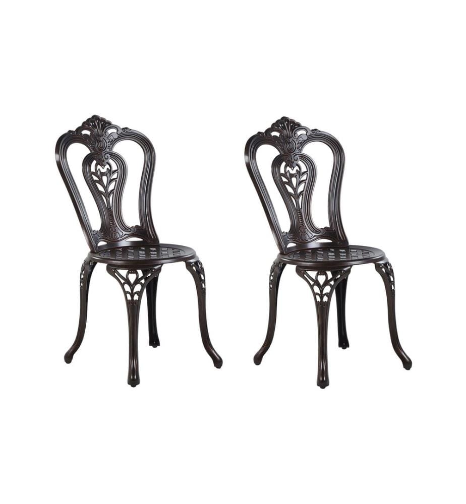 Lot de 2 chaises de jardin BOVINO Métal Marron foncé