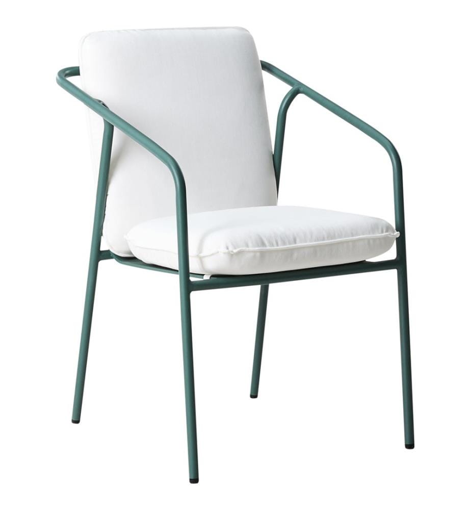 Lot de 4 chaises de jardin avec coussins ASCIANO Métal Vert